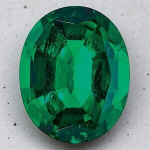 6 x 4 mm Oval Lab Created Emerald Gemstone - Live Show Listing